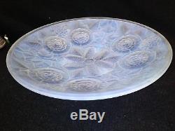 French opalescent art glass bowl dish 1930's art deco 31 cm x 5 cm high