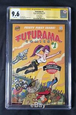 Futurama #1 CGC 9.6 SS SDCC Signed Billy West Fry Bender Rare in High Grade