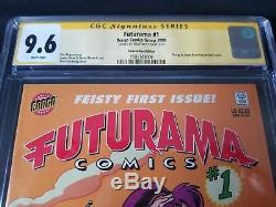 Futurama #1 CGC 9.6 SS SDCC Signed Billy West Fry Bender Rare in High Grade