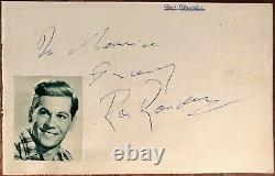 GARY COOPER AUTOGRAPHED Hand SIGNED ALBUM PAGE 1950's RON RANDELL HIGH NOON