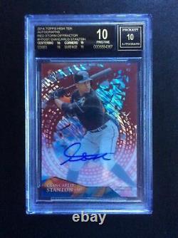 GIANCARLO STANTON 2014 Topps High Tek Red Storm Auto #9/10 BGS 10/10 BLACK LABEL