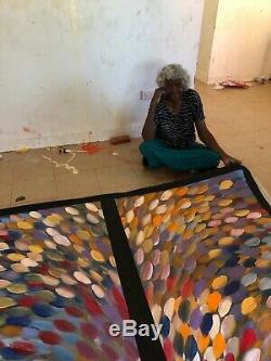 GLORIA PETYARRE, Highly Collectable Aboriginal Art, Inc COA, Pics, Huge double