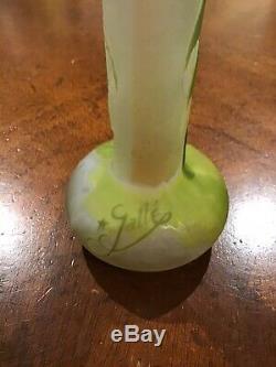 Galle Cylindrical Vase, Signed & Withstar Marking 6 3/4 High