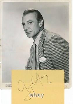 Gary Cooper 1949 Signed Album Page Comes with Original 1952 High Noon Still