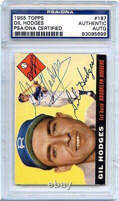 Gil Hodges 1955 Topps #187 Psa/dna Certified Signed Authentic Auto Card Dodgers