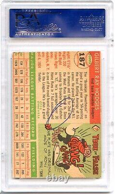 Gil Hodges 1955 Topps #187 Psa/dna Certified Signed Authentic Auto Card Dodgers