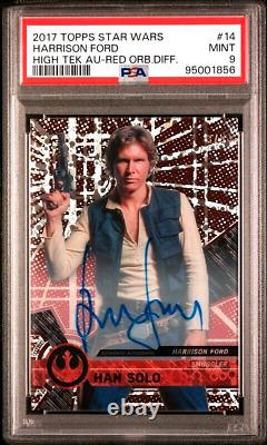 HARRISON FORD 2017 Topps Star Wars High Tek RED ORBIT AUTOGRAPH SP 3/5 PSA 9