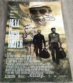 HELL OR HIGH WATER SIGNED 12x18 PHOTO JEFF BRIDGES CHRIS PINE +3 withEXACT PROOF