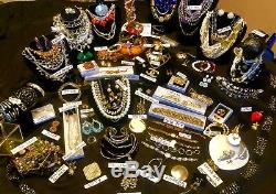 HIGH END 135 PC Rhinestones Vintage & Today Costume Jewelry Lot Signed Unsigned