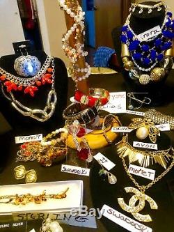 HIGH END 135 PC Rhinestones Vintage & Today Costume Jewelry Lot Signed Unsigned