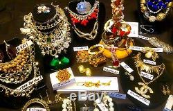 HIGH END 135 PC Rhinestones Vintage & Today Costume Jewelry Lot Signed Unsigned