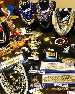 HIGH END 135 PC Rhinestones Vintage & Today Costume Jewelry Lot Signed Unsigned