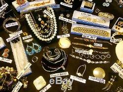 HIGH END 135 PC Rhinestones Vintage & Today Costume Jewelry Lot Signed Unsigned