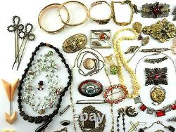 HIGH END Antique VTG Victorian ART DECO Jewelry LOT Signed TONS OF GOLD FILLED