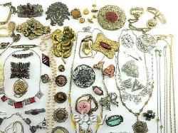 HIGH END Antique VTG Victorian ART DECO Jewelry LOT Signed TONS OF GOLD FILLED