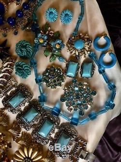 HIGH END VTG. & Antique RHINESTONE JEWELRY LOT Many SIGNED 55 PC