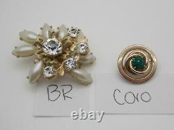 HIGH END Vintage RHINESTONE Jewelry Lot SIGNED Brooches Earrings CORO PEGASUS