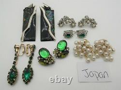 HIGH END Vintage RHINESTONE Jewelry Lot SIGNED Brooches Earrings CORO PEGASUS