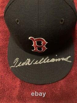 HIGH QUALITY TED WILLIAMS AUTOGRAPHED BOSTON RED SOX CAP withHIS FAMILY COA - HTF