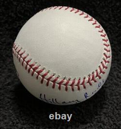 HILLARY RODHAM CLINTON Signed Autographed OMLB Baseball Beckett COA HIGH GRADE