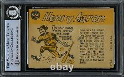 Hank Aaron Autographed 1960 Topps Card #566 Milwaukee Braves Beckett #14682507