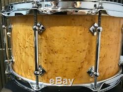 Hard to find Signed Highly Dense Craviotto Birdseye Maple snare 14 x 7 10 lugs