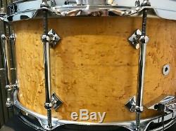 Hard to find Signed Highly Dense Craviotto Birdseye Maple snare 14 x 7 10 lugs