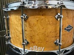 Hard to find Signed Highly Dense Craviotto Birdseye Maple snare 14 x 7 10 lugs