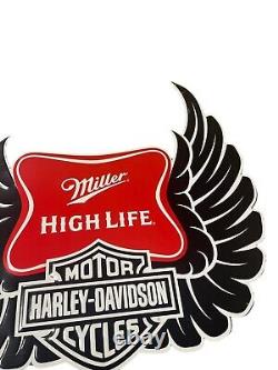 Harley Davidson Miller High Life Tin Metal Sign
