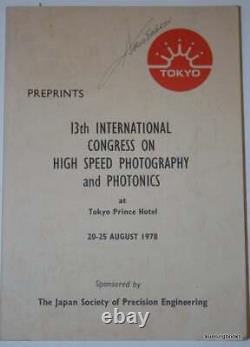 Harold Edgerton / Preprints 13th international Congress on High Speed Signed 1st
