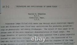 Harold Edgerton / Preprints 13th international Congress on High Speed Signed 1st