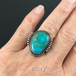 Harry Morgan Native American Navajo Sterling Silver High Grade Turquoise Ring