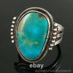 Harry Morgan Native American Navajo Sterling Silver High Grade Turquoise Ring