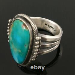 Harry Morgan Native American Navajo Sterling Silver High Grade Turquoise Ring