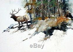 High Country Elk by Morten Solberg Wildlife Animals SN LE Lithograph Paper 18x24