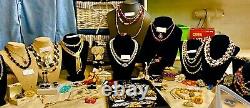 High End 90 Vintage Costume Jewelry Lot Signed Trifari Coro Monet Napier Art+