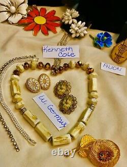 High End 90 Vintage Costume Jewelry Lot Signed Trifari Coro Monet Napier Art+