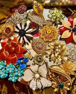 High End 90 Vintage Costume Jewelry Lot Signed Trifari Coro Monet Napier Art+