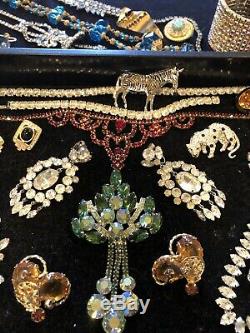 High End! Rhinestone Lot Estate Demi Sets Brooches Cameo Set Design Signed Plus