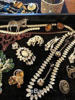 High End! Rhinestone Lot Estate Demi Sets Brooches Cameo Set Design Signed Plus