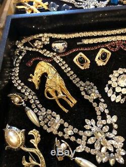 High End! Rhinestone Lot Estate Demi Sets Brooches Cameo Set Design Signed Plus