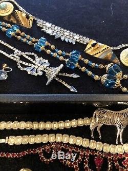 High End! Rhinestone Lot Estate Demi Sets Brooches Cameo Set Design Signed Plus