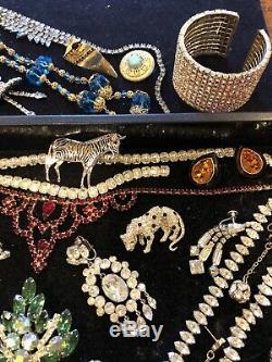 High End! Rhinestone Lot Estate Demi Sets Brooches Cameo Set Design Signed Plus