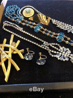 High End! Rhinestone Lot Estate Demi Sets Brooches Cameo Set Design Signed Plus