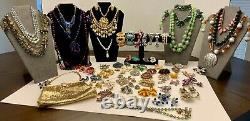 High End Signed 84 Pc. Vintage Estate Jewelry Lot