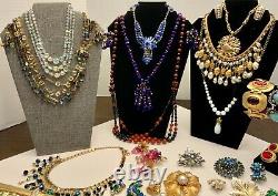 High End Signed 84 Pc. Vintage Estate Jewelry Lot