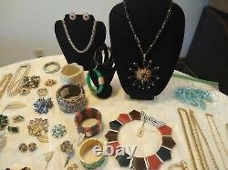 High End Signed Costume Jewelry 54 Pcs Vintage Estate Lot Some/NWT YSL Trifari