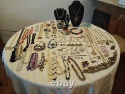 High End Signed Costume Jewelry 54 Pcs Vintage Estate Lot Some/NWT YSL Trifari