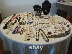 High End Signed Costume Jewelry 54 Pcs Vintage Estate Lot Some/NWT YSL Trifari