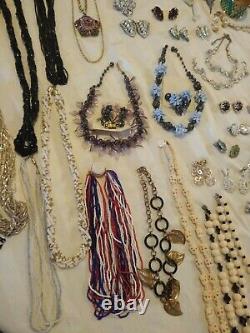 High End Signed Costume Jewelry 54 Pcs Vintage Estate Lot Some/NWT YSL Trifari